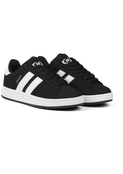 Unisex Siyah Beyaz Bağcıklı Rahat Sneaker Günlük Spor Ayakkabı