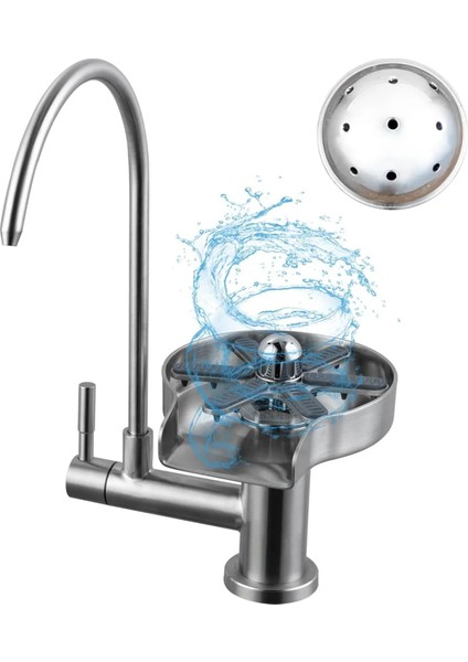 Mutfak Evye Basınçlı Bardak Yıkama Bataryası ve Arıtma Musluğu 2in1 Mat Krom Nikel 7 Yıl Garantili