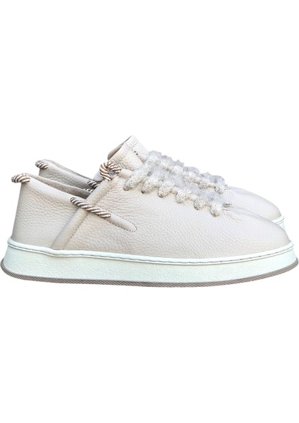 Bej Deri Sneaker