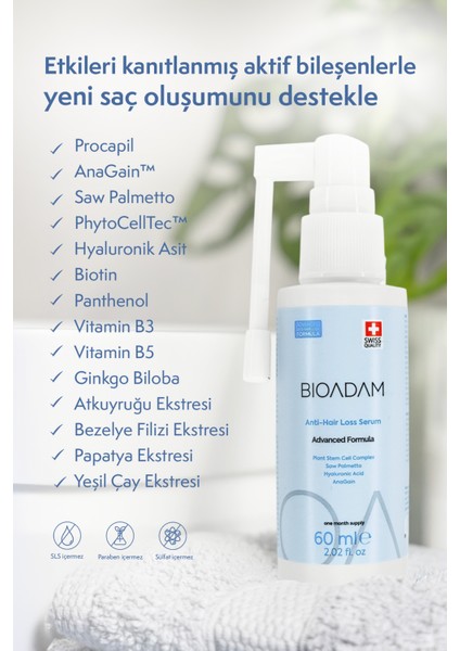 Saç Dökülme Karşıtı ve Saç Oluşumunu Destekleyen 3'lü Set - Şampuan, Sprey, Saw Palmetto Vitamin