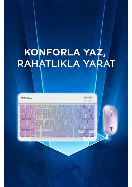 Tmk-09 Mor Şarj Edilebilir Rgb Işıklı Kablosuz Klavye Mouse Seti fiyatları