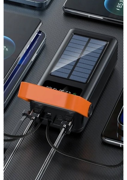 Güneş Enerjili 50.000 Mah Powerbank Kamp Ledli Işıklı Powerbank Kendinden Kablolu Solar 22.5W indirimleri