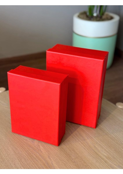 Dekoratif Kırmızı Düz Sert Mukavva Orta-Küçük Boy Kutu Hediye Kutusu Seti fiyatları