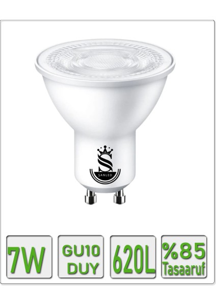 GU10 7W Beyaz Işık Ampül 1-4-5-10-20-30-50-100 Adet fırsatları