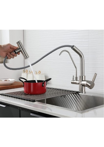 Mutfak Evye Bataryası Dual Flow Su Arıtma Çıkışlı Spiralli 2 Akış Modlu 7 Yıl Garantili Ithal Nikel fiyatları