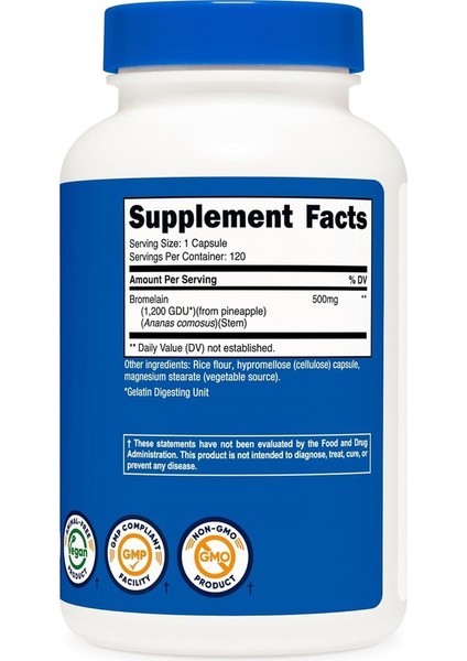 Bromelain 550 Mg 120 Kapsül fiyatları