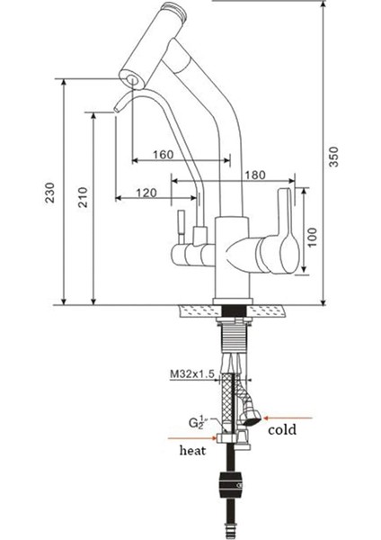 Mutfak Evye Bataryası Dual Flow Su Arıtma Çıkışlı Spiralli 2 Akış Modlu 7 Yıl Garantili Ithal Nikel indirimleri