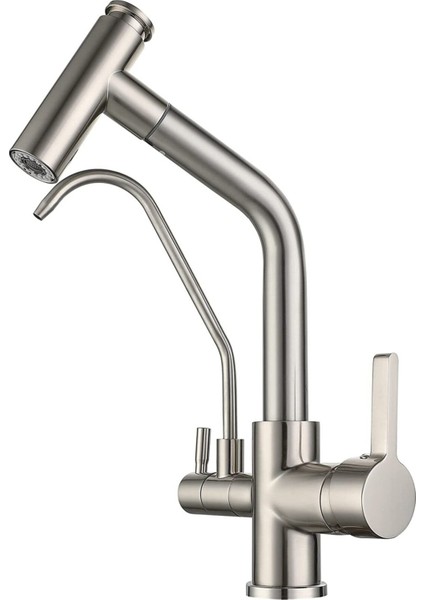 Mutfak Evye Bataryası Dual Flow Su Arıtma Çıkışlı Spiralli 2 Akış Modlu 7 Yıl Garantili Ithal Nikel