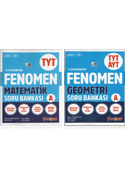 Fenomen Tyt Matematik + Geometri Tyt - Ayt Soru Bankası (2 Kitap)