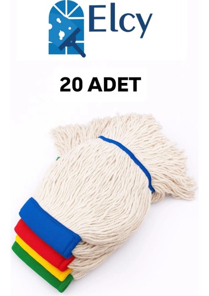 Islak Saçaklı Temizlik Arabası 350 gr Dar Mop Yedeği 20 Adet