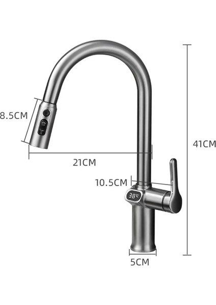 Dijital Mutfak Eviye Bataryası Duş Şelale Antrasit 3 Fonksiyonlu Fiskiyeli Ithal 7 Yıl Garantili modelleri