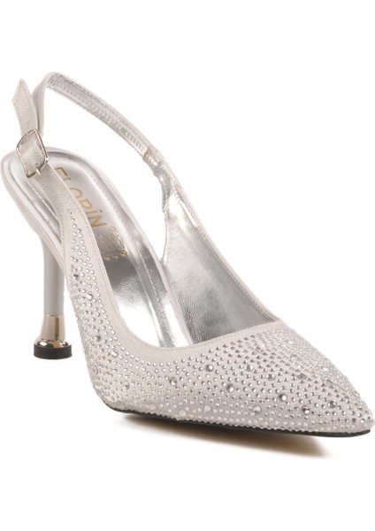 Gümüş Kadın Abiye Ayakkabı T-101 Z