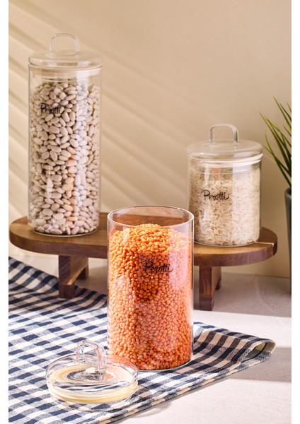 Hudson 3 Boy Borosilikat Cam Kavanoz 450-750-1150 ml