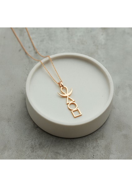 Sade Dört Element Rose Gümüş Kolye