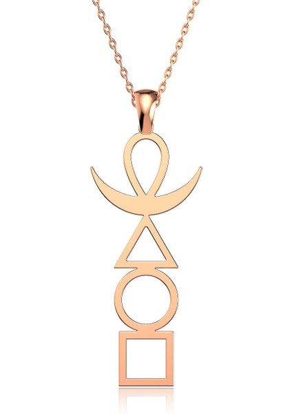 Sade Dört Element Rose Gümüş Kolye modelleri