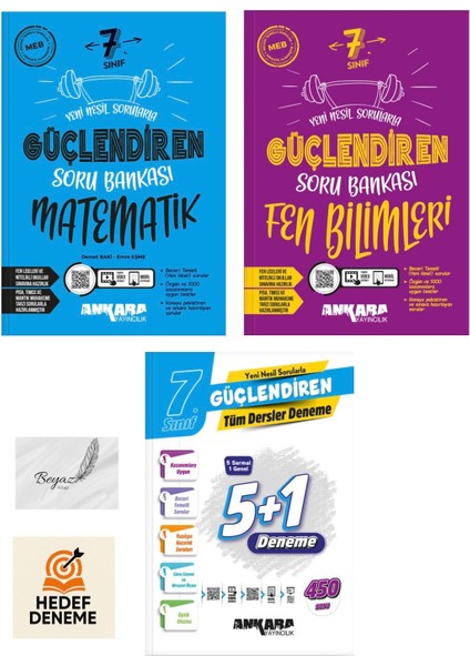 Ankara 7.sınıf Güçlendiren Matematik Fen Bilimleri Soru Tüm Dersler 5+1 Deneme Hedef Deneme