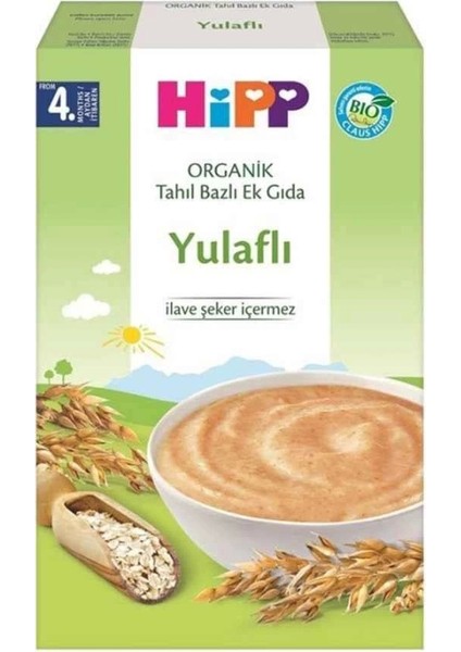Organik Yulaflı Kaşık Maması 200 gr 4 Ay Üzeri Bebekler için Tahıllı B1 Vitamin Takviyeli