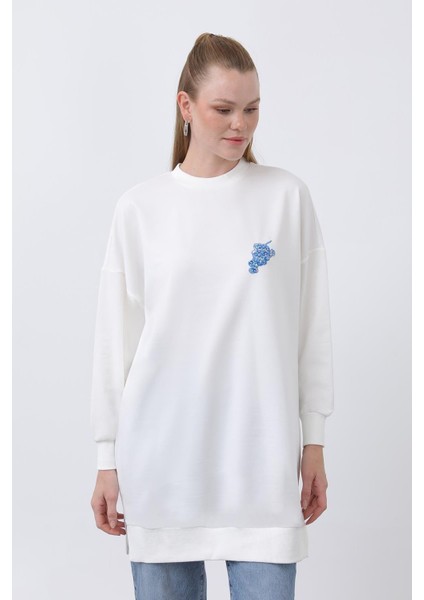 Kadın 10653 Önü Üzüm Arkası Meyveli Nakışlı Tunik fırsatları