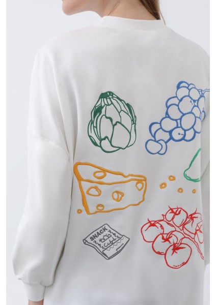 Kadın 10653 Önü Üzüm Arkası Meyveli Nakışlı Tunik indirimleri