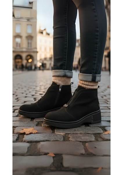 Kadın Deri Nubuk Bot D25KB-8085