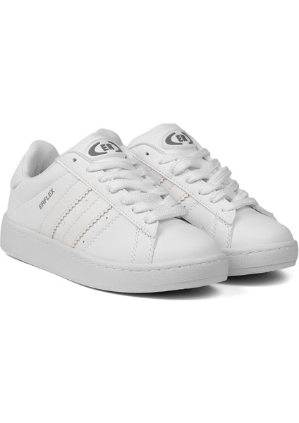 Unisex Beyaz Bağcıklı Rahat Sneaker Günlük Spor Ayakkabı