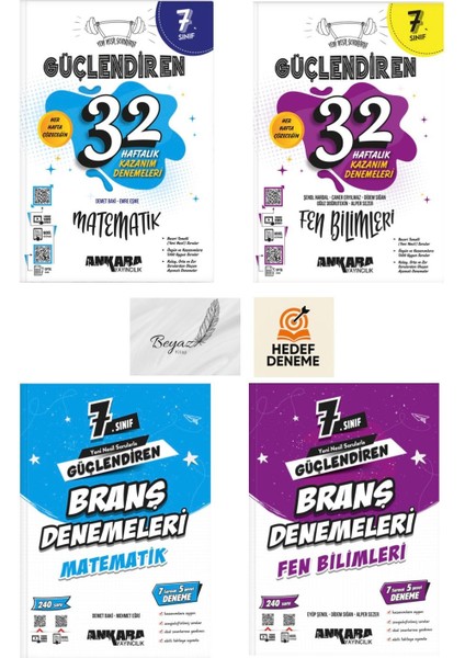 Ankara 7.sınıf 32 Haftalık Matematik Fen Güçlendiren Matematik Fen Branş Denemeleri Hedef Deneme