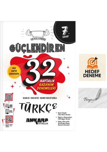 Ankara 7.sınıf Güçlendiren 32 Haftalık Türkçe Denemeleri Hedef Deneme