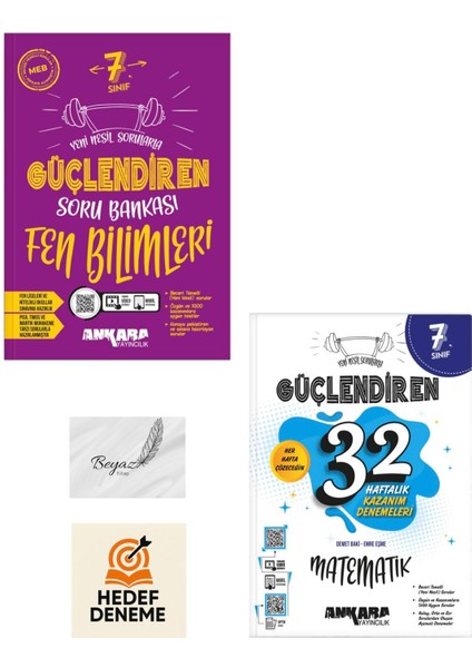 Ankara 7.sınıf Güçlendiren Fen Bilimleri Soru 32 Haftalık Matematik Denemeleri Hedef Deneme