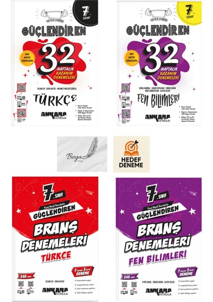 Ankara 7.sınıf Güçlendiren 32 Haftalık Türkçe Fen Deneme Türkçe Fen Branş Denemeleri Hedef Deneme