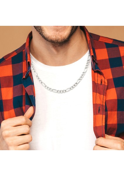 925 Ayar Gümüş Erkek Figaro Zincir 3mm Kararma Yapmaz