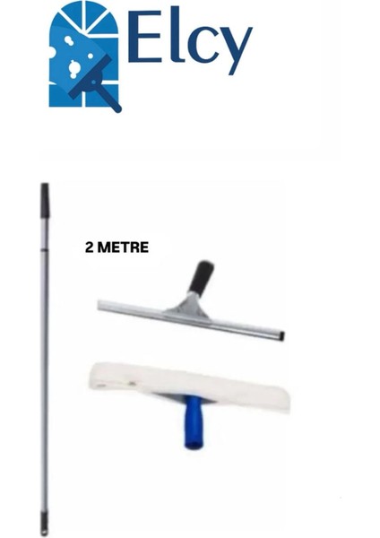 2 Metre Telekopik Uzayabilen Metal Sap 35 cm Cam Peluş ve Cam Çekçeği