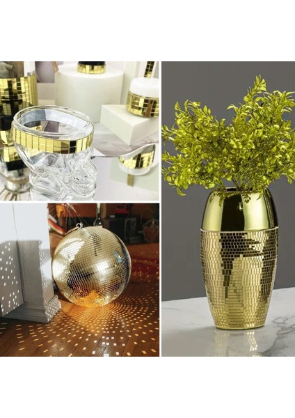 ® 1 Metre Uzunluğunda Gold Renk Aynalı Mozaik Taşlı Dekor Bandı 4 cm x 1 mt fiyatları