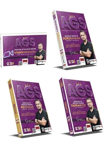 Yargı 2026 Meb-Ags Anayasa ve Mevzuat Bilgisi Video Ders Notu + Soru Bankası + 40 Deneme + Yaprak Test 4 Lü Set