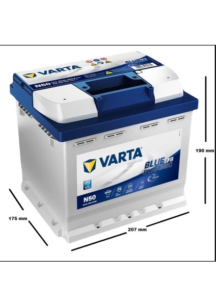 Blue Dynamic N50 Start-Stop Efb 12 V 50 Ah 550 A Akü. Yeni Üretim