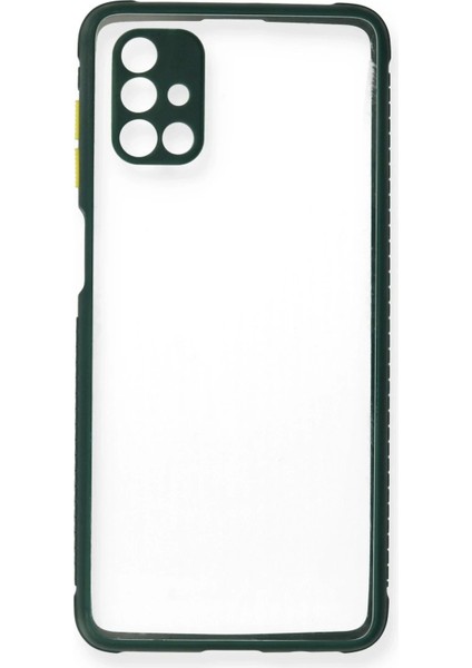 Newface Samsung Galaxy M51 Kılıf Miami Şeffaf Silikon - Koyu Yeşil fiyatları