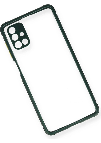 Newface Samsung Galaxy M51 Kılıf Miami Şeffaf Silikon - Koyu Yeşil modelleri