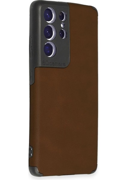 Newface Samsung Galaxy S21 Ultra Kılıf Loop Deri Silikon - Kahverengi fiyatları