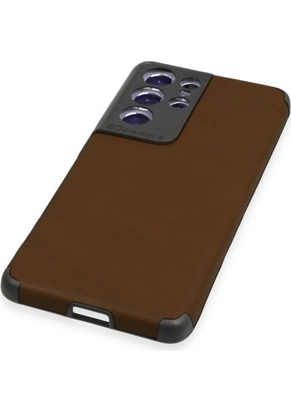 Newface Samsung Galaxy S21 Ultra Kılıf Loop Deri Silikon - Kahverengi fırsatları