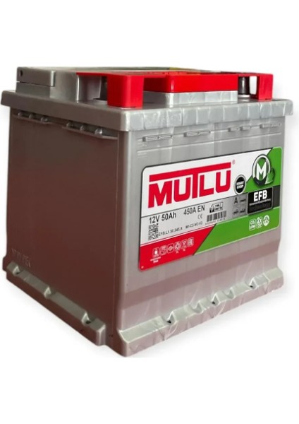 Akü Efb (Start - Stop) 12V 50 Amper Start-Stop "kare" Akü. Üretim Yılı 2025 modelleri