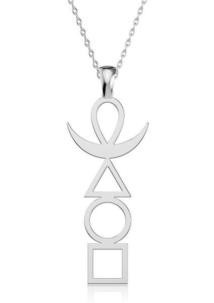 Sade Dört Element Beyaz Gümüş Kolye modelleri