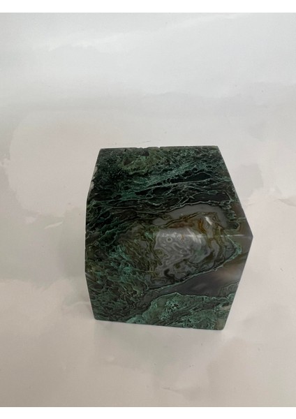 Moss Agate Doğaltaş Küp 5 cm