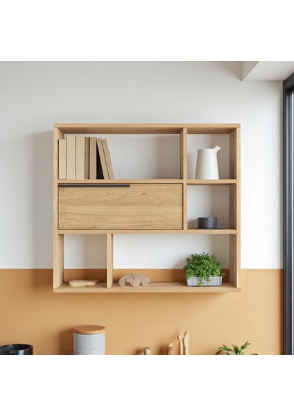 Mutfak Salon Duvar Rafı Kitaplık 90CM Kapaklı Beyaz modelleri