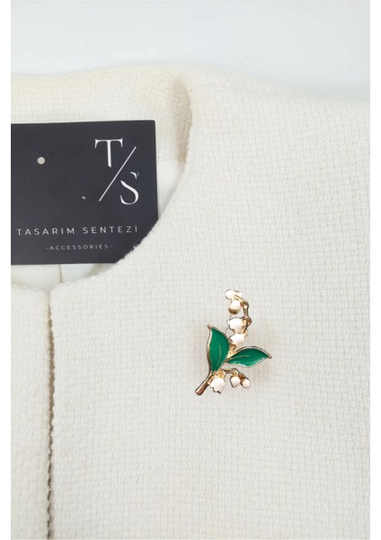 Broş Metal Rozet Vadi Zambak Çiçeği Yaprak Dal Yaka Kıyafet Şapka Takı Aksesuar Hediye modelleri