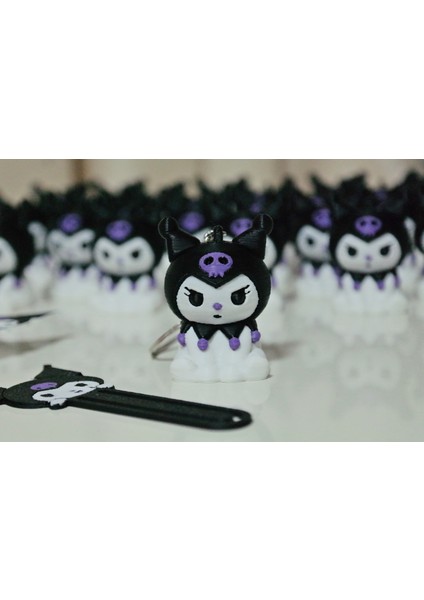 Kuromi Ayraç - Anahtarlık - 2 Adet Kalem Arkası Süsü 3'lü Set
