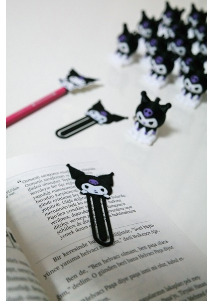 Kuromi Ayraç - Anahtarlık - 2 Adet Kalem Arkası Süsü 3'lü Set fiyatları