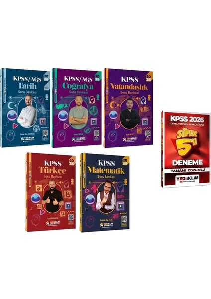 Yediiklim 2026 Kpss Genel Yetenek Genel Kültür Atölye Soru Bankası + 5 Deneme 6 Lı Set