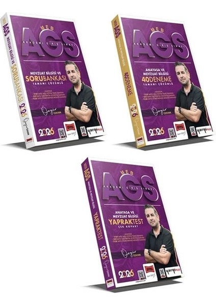 Yargı 2026 Meb-Ags Anayasa ve Mevzuat Bilgisi Soru Bankası + 40 Deneme + Yaprak Test 3 Lü Set