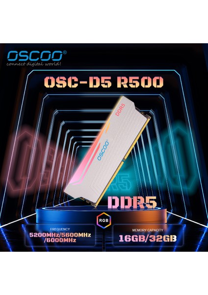 White Radiantx R500 RGB 32GB (2X16) 6000MHZ CL46 DDR5 Ram fırsatları