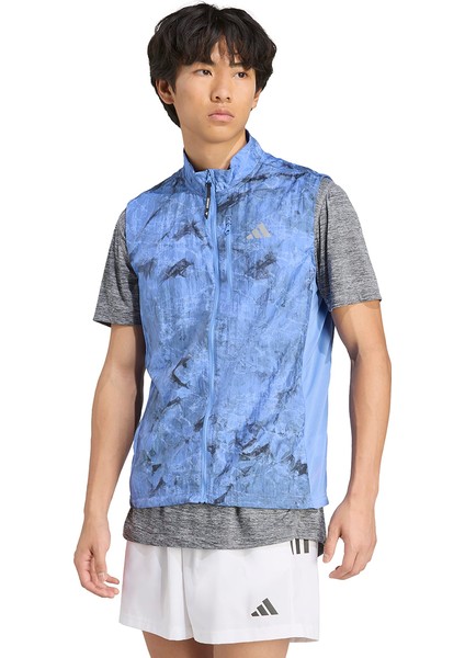 Own The Run Spray Dye Vest Erkek Mavi Koşu Yelek JL8727