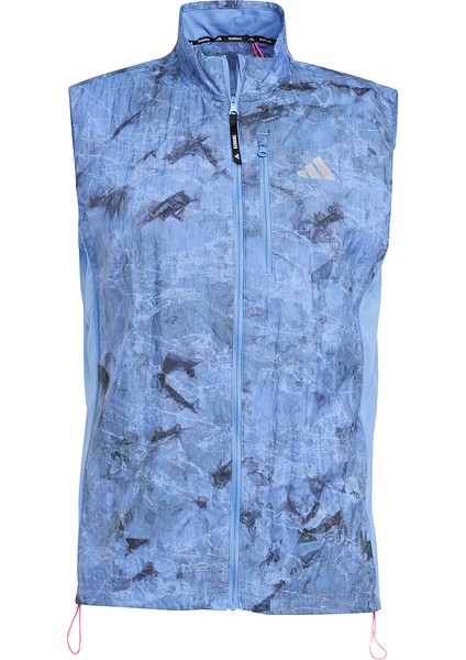 Own The Run Spray Dye Vest Erkek Mavi Koşu Yelek JL8727
